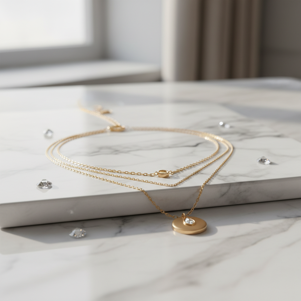 Gold Layered Pendant Necklace